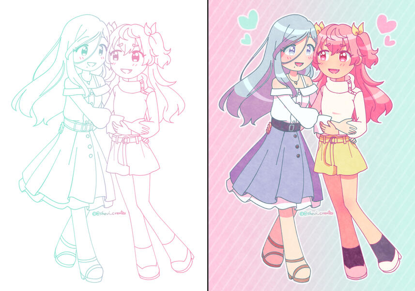 airi momoi &amp; shizuku hinomori (project sekai)